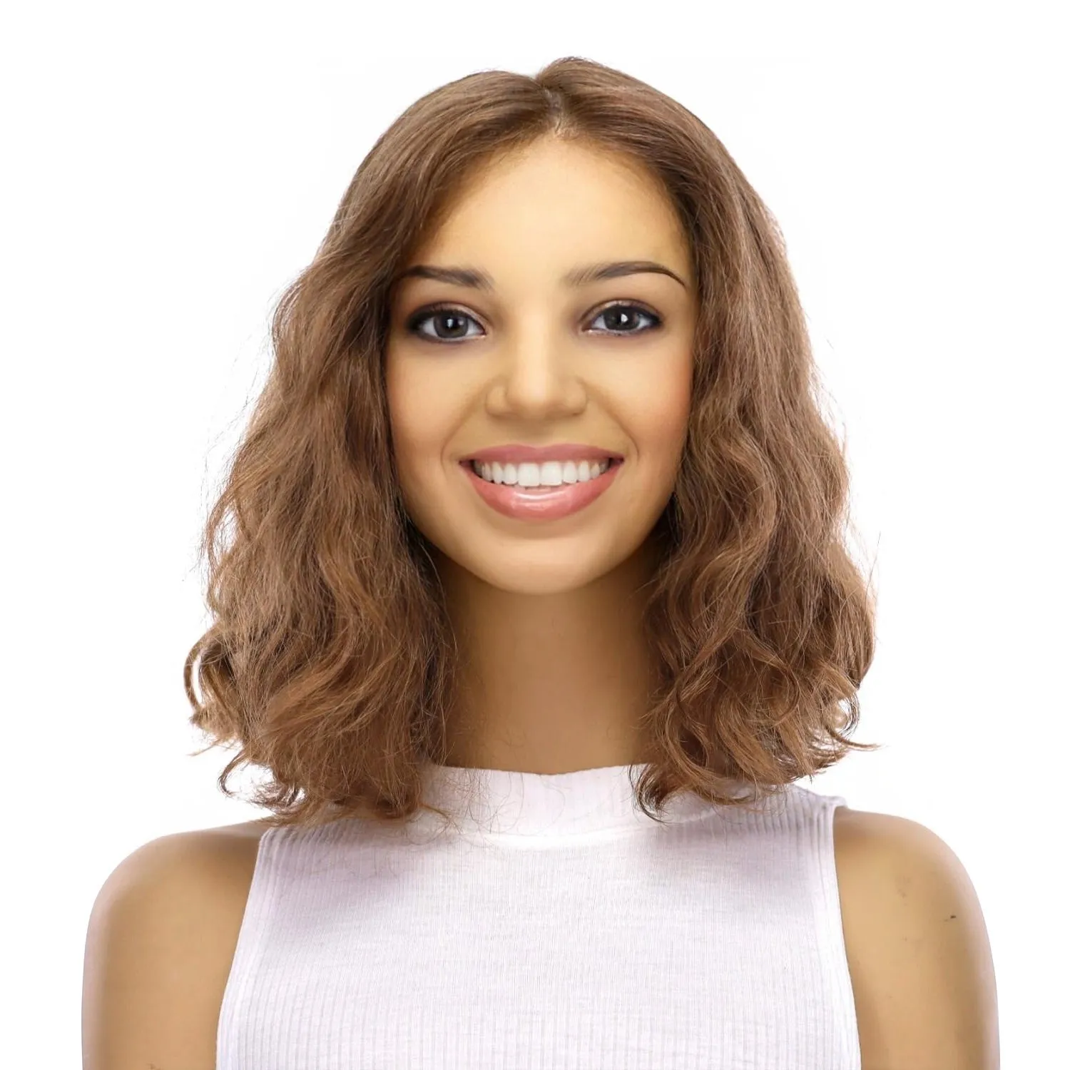 13" Luxe Bob Silk Top #14 Warm Dark Blonde Wavy