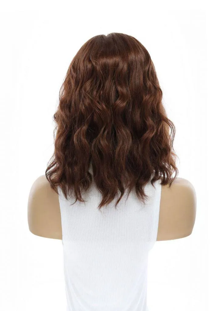 14" Emerald Silk Top Topper Auburn Wavy