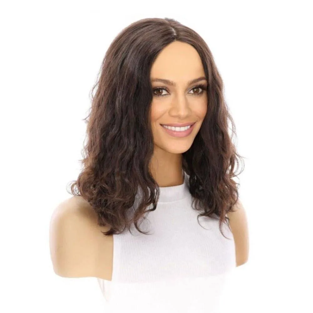 16" Luxe Silk Top Wig #4 Dark Brown Wavy