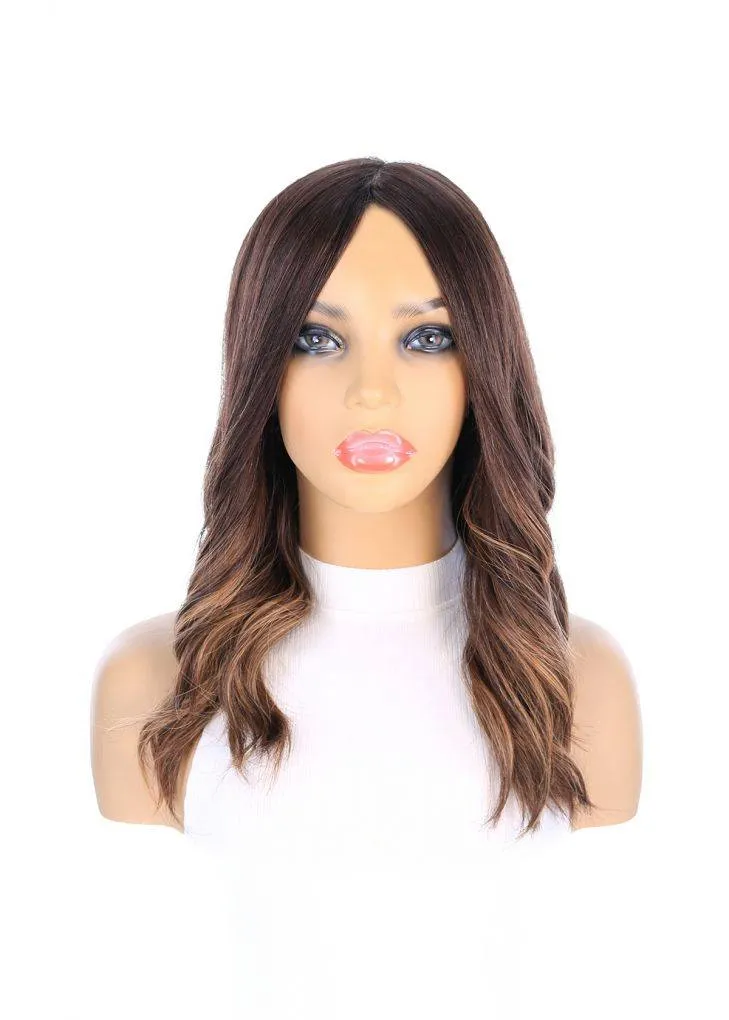 19" Nicole Silk Top Wig Dark Brown Balayage