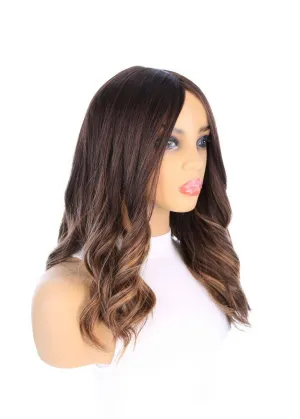 19" Nicole Silk Top Wig Dark Brown Balayage