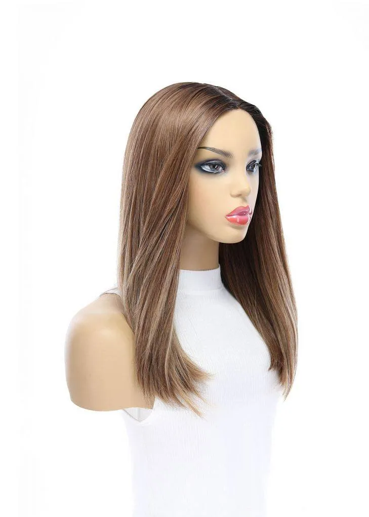 19" Nicole Silk Top Wig Light Brown Babylight w/ Partial Rooting