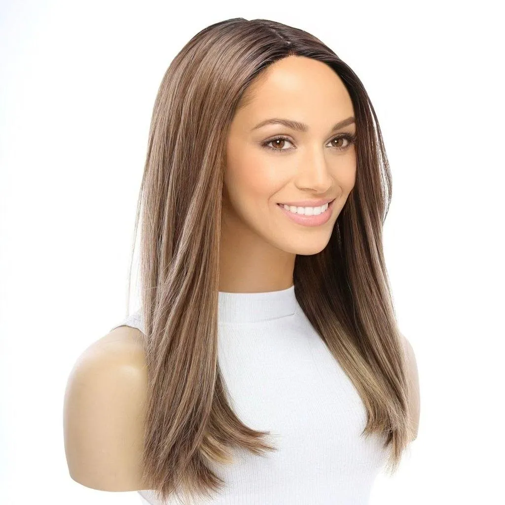 19" Nicole Silk Top Wig Light Brown Babylight w/ Partial Rooting