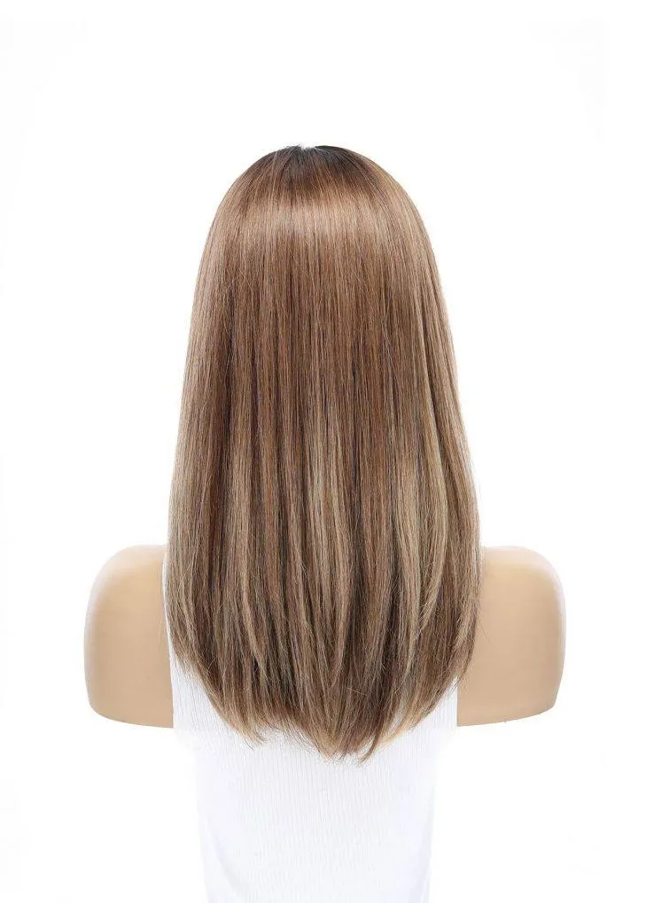 19" Nicole Silk Top Wig Light Brown Babylight w/ Partial Rooting