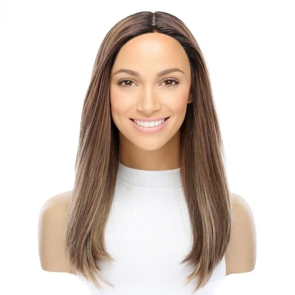 19" Nicole Silk Top Wig Light Brown Babylight w/ Partial Rooting