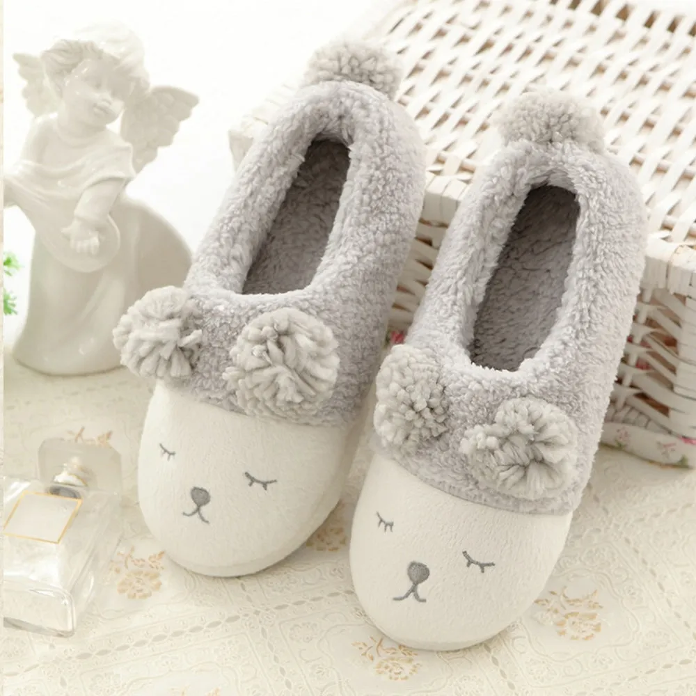 Animal Slippers Lamb Cotton Slippers Indoor Non-slip Floor Slippers UGG Style