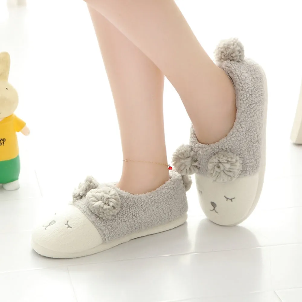 Animal Slippers Lamb Cotton Slippers Indoor Non-slip Floor Slippers UGG Style