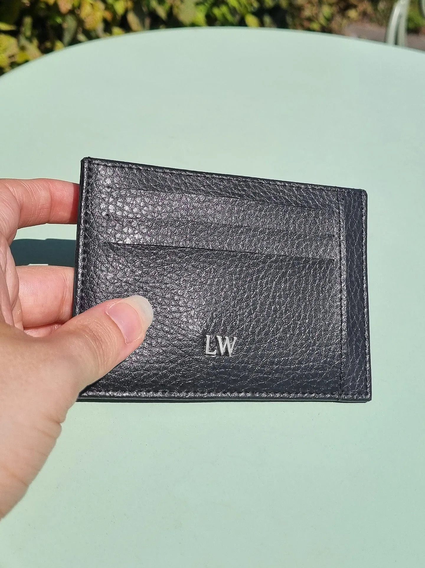 Ash MIRUM® Leather Vegan Cardholder | Black & Silver