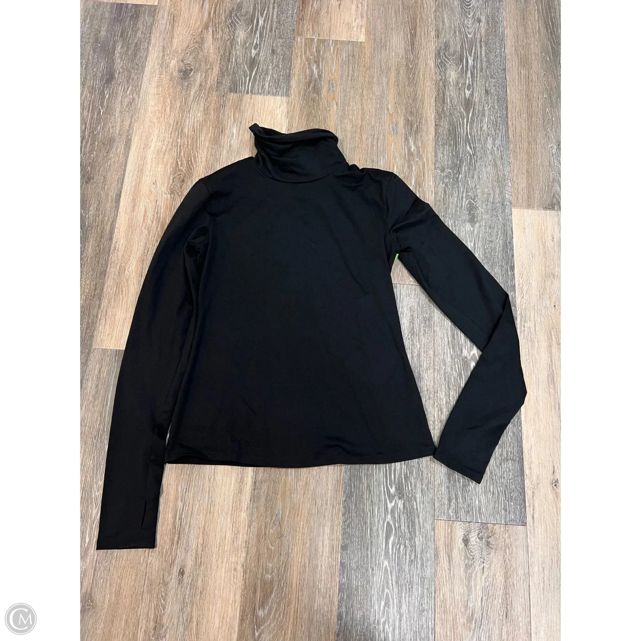 Athletic Top Long Sleeve Collar By Alo In Black, Size: M
