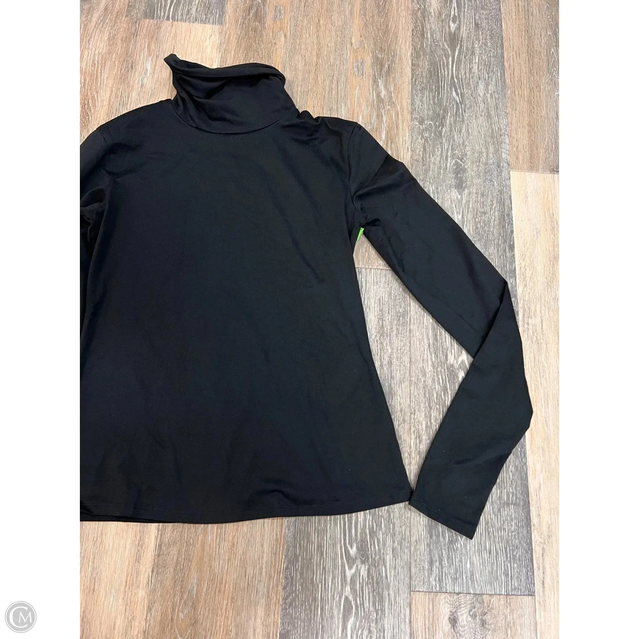 Athletic Top Long Sleeve Collar By Alo In Black, Size: M
