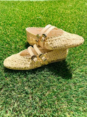 BAYLEE SUNFLOWER RAFFIA FLAT