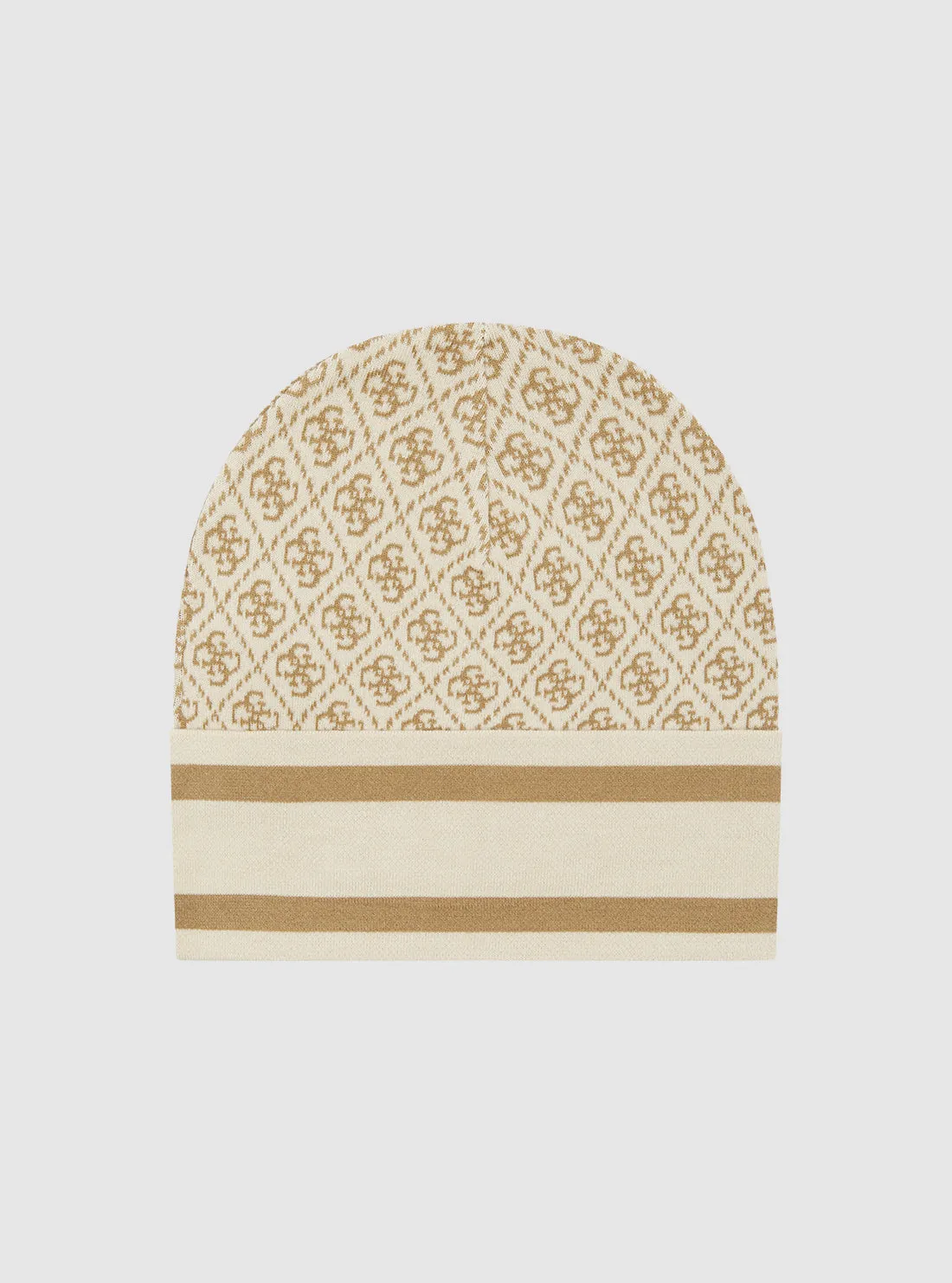 Beige Logo Knit Beanie
