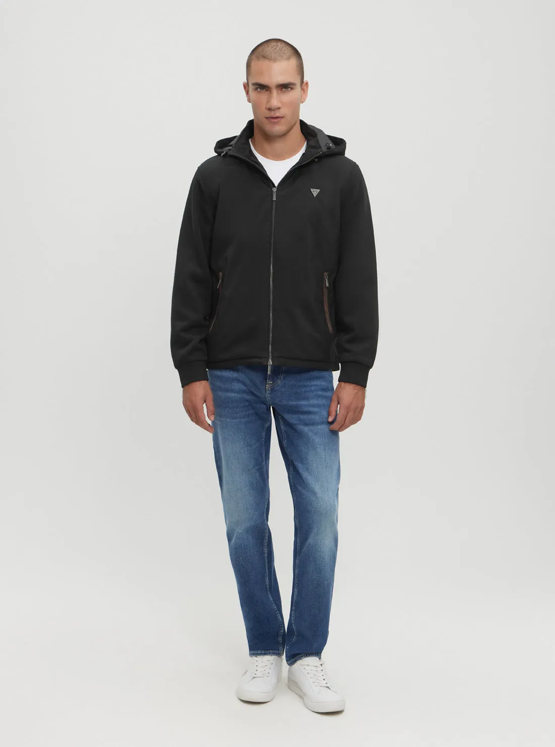Black Knitted Windbreaker Jacket