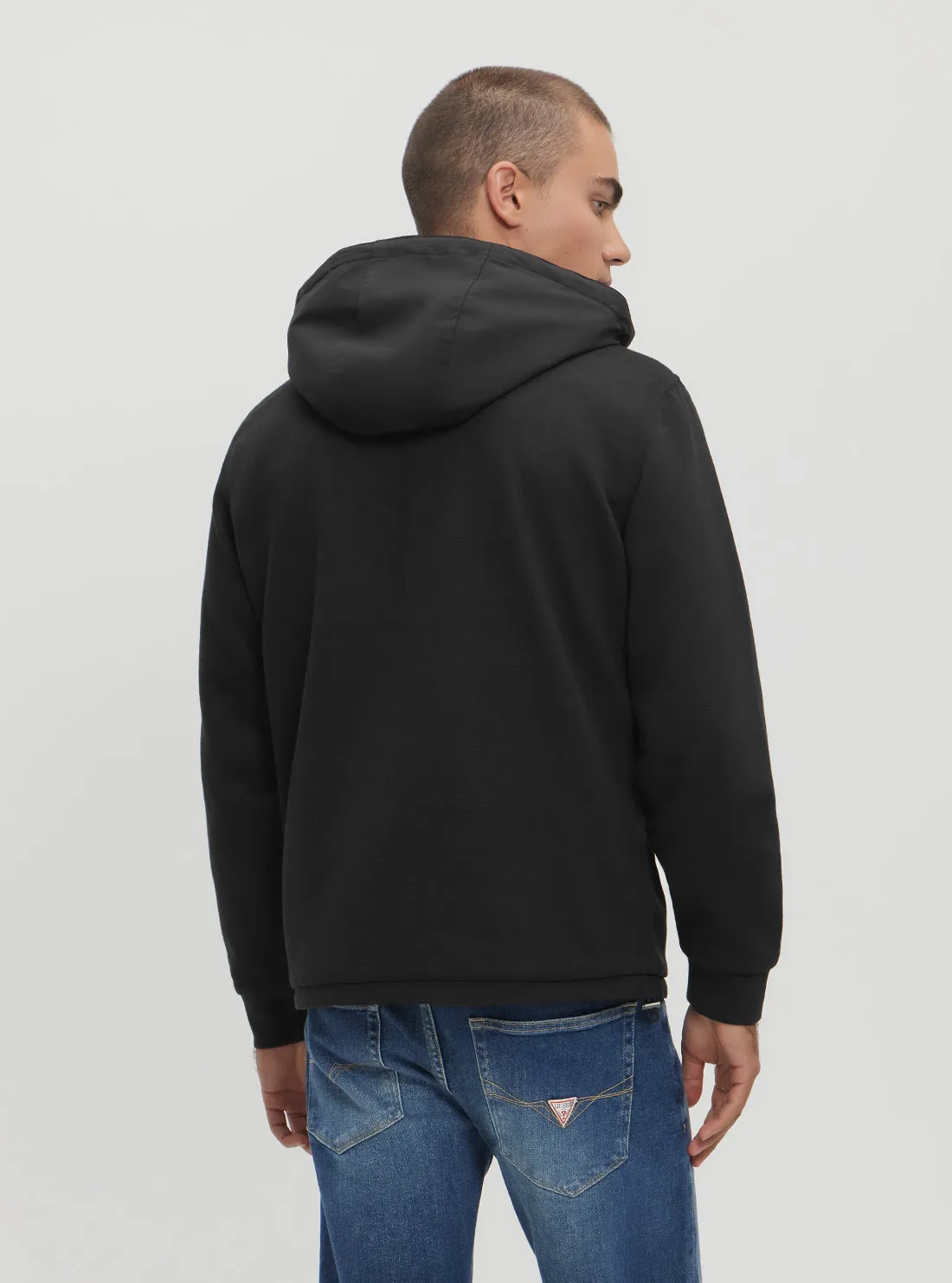 Black Knitted Windbreaker Jacket