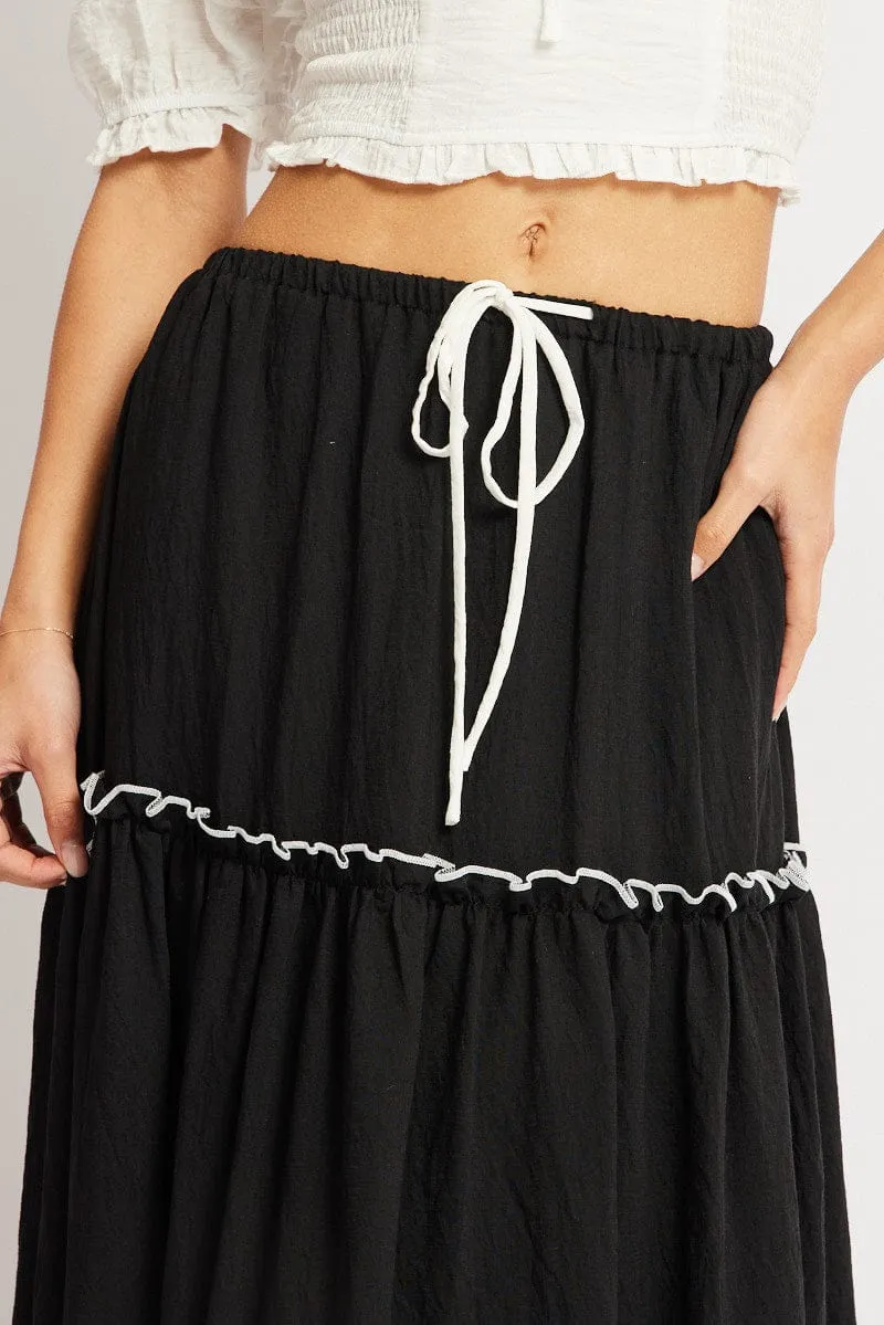 Black Tiered Maxi Skirt