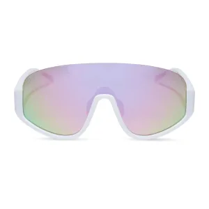 BLAZER - MATTE WHITE   LAVENDER MIRROR   POLARIZED SUNGLASSES