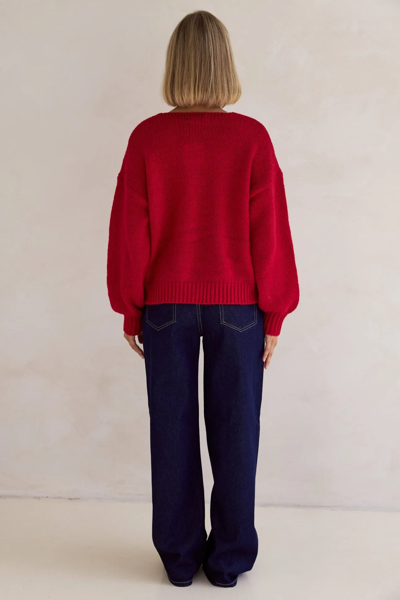 Cassie Knit Jumper (Red)