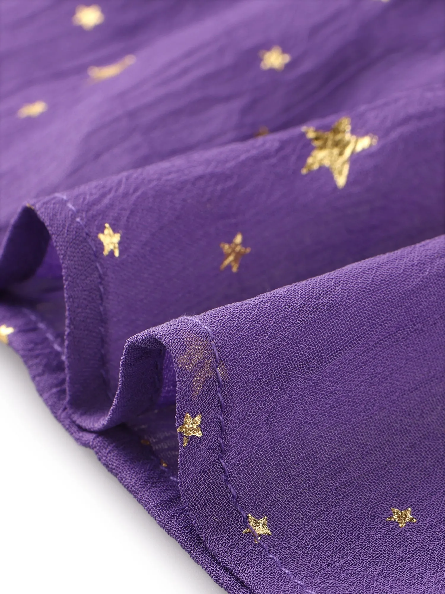 Chiffon Sleeveless Smocked Waist Gilding Metallic Stars Party Dress