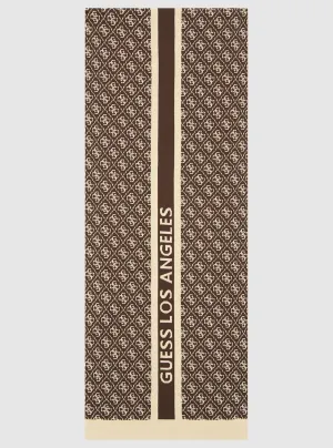 Dark Brown Logo Knit Scarf