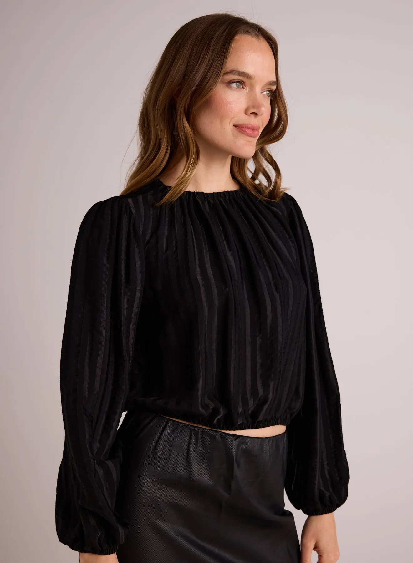 Elastic Shirred Top - Black