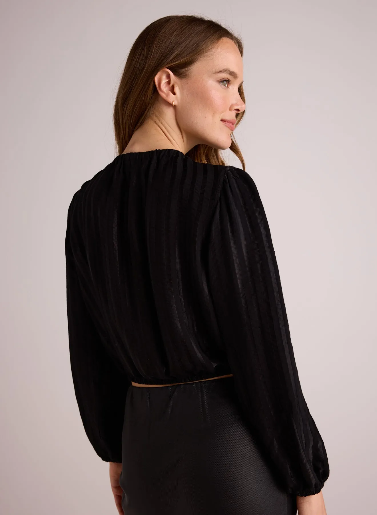Elastic Shirred Top - Black