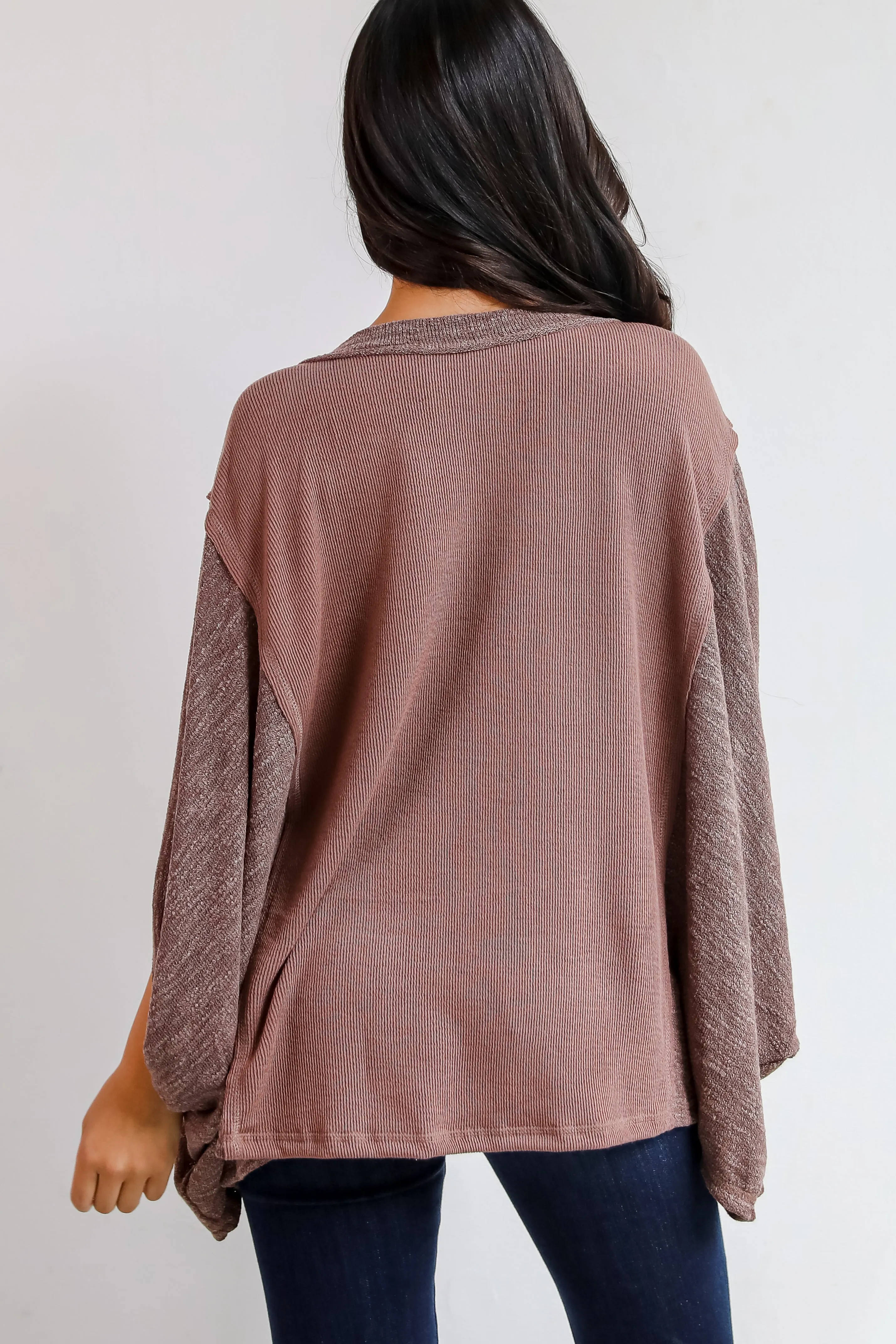 FINAL SALE - Essential Coziness Brown Oversized Knit Top