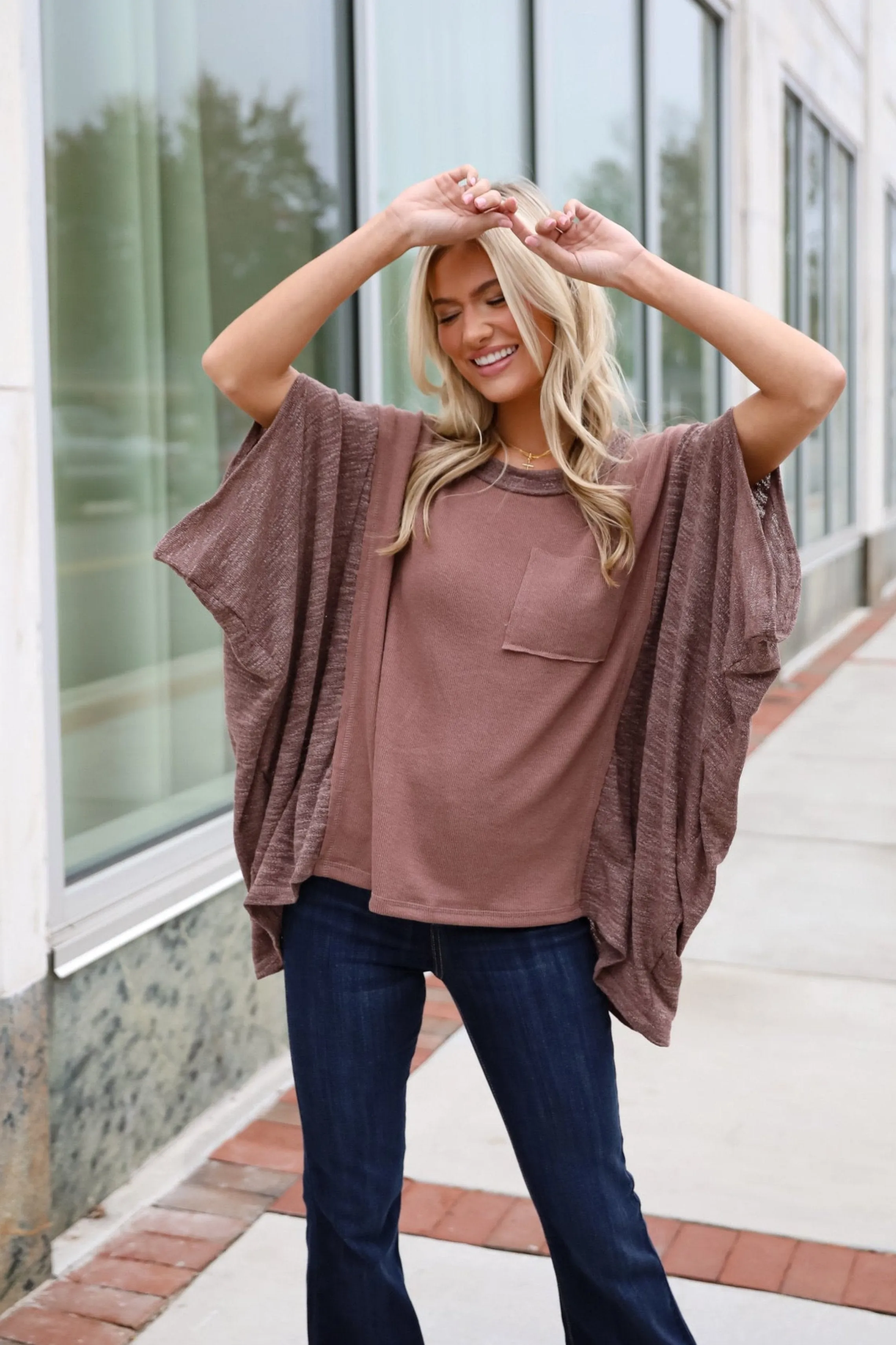 FINAL SALE - Essential Coziness Brown Oversized Knit Top