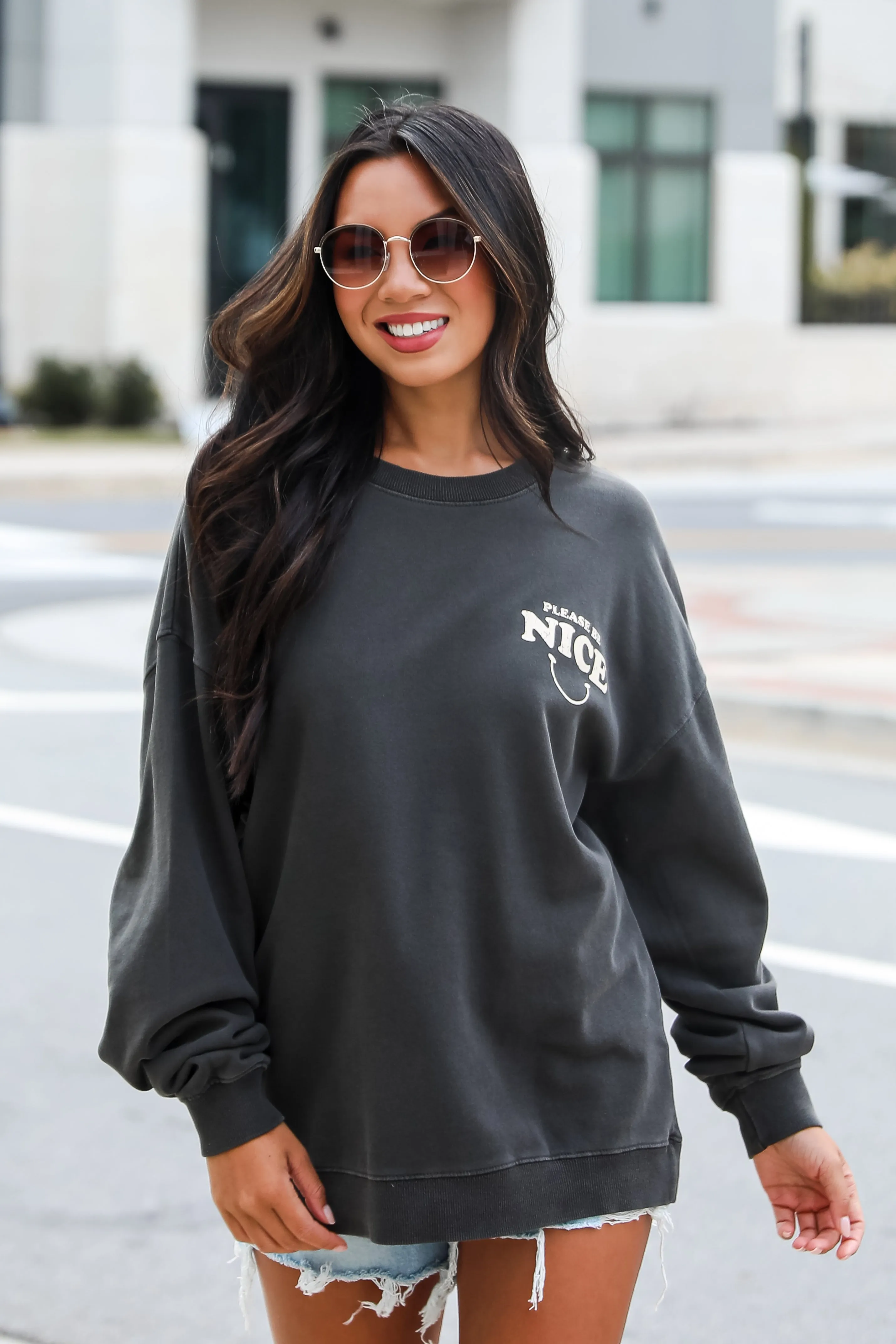 FINAL SALE - Please Be Nice Sweatshirt