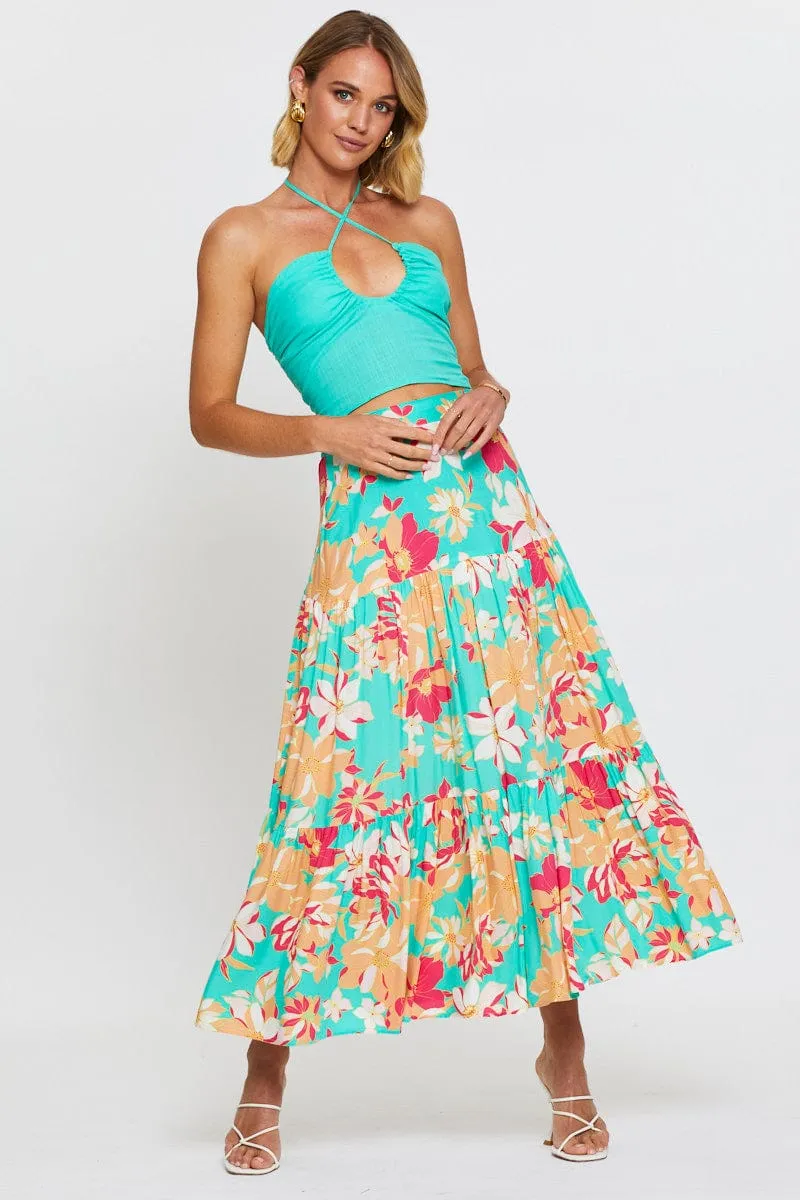 Green Halter Top Sleeveless