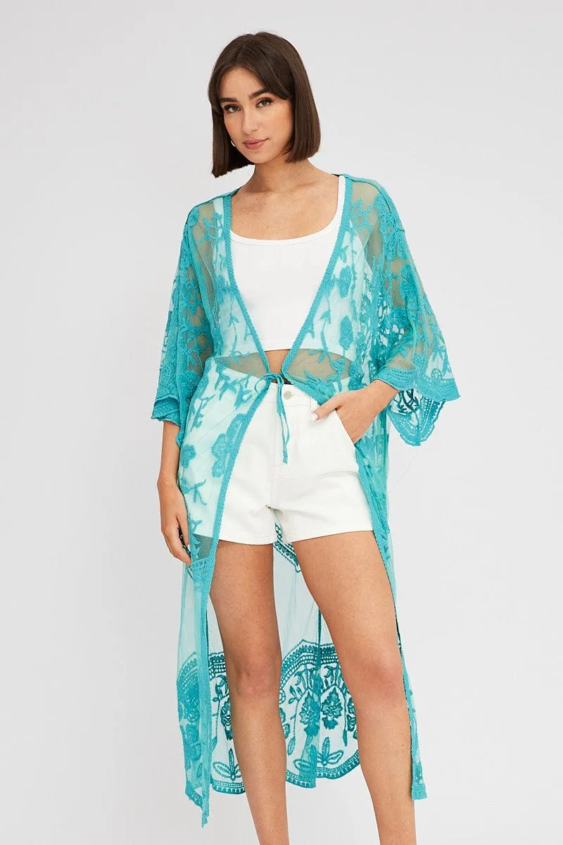 Green Kimono Half Sleeve