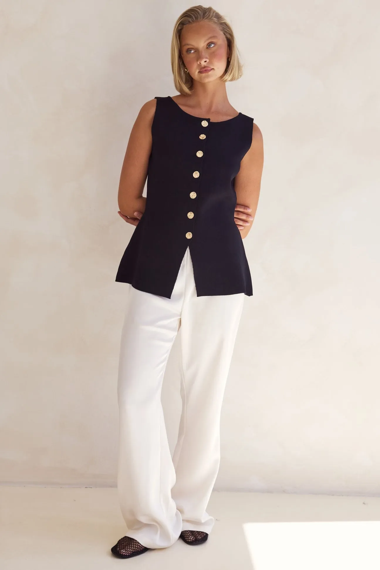 Lola Knit Vest (Black)