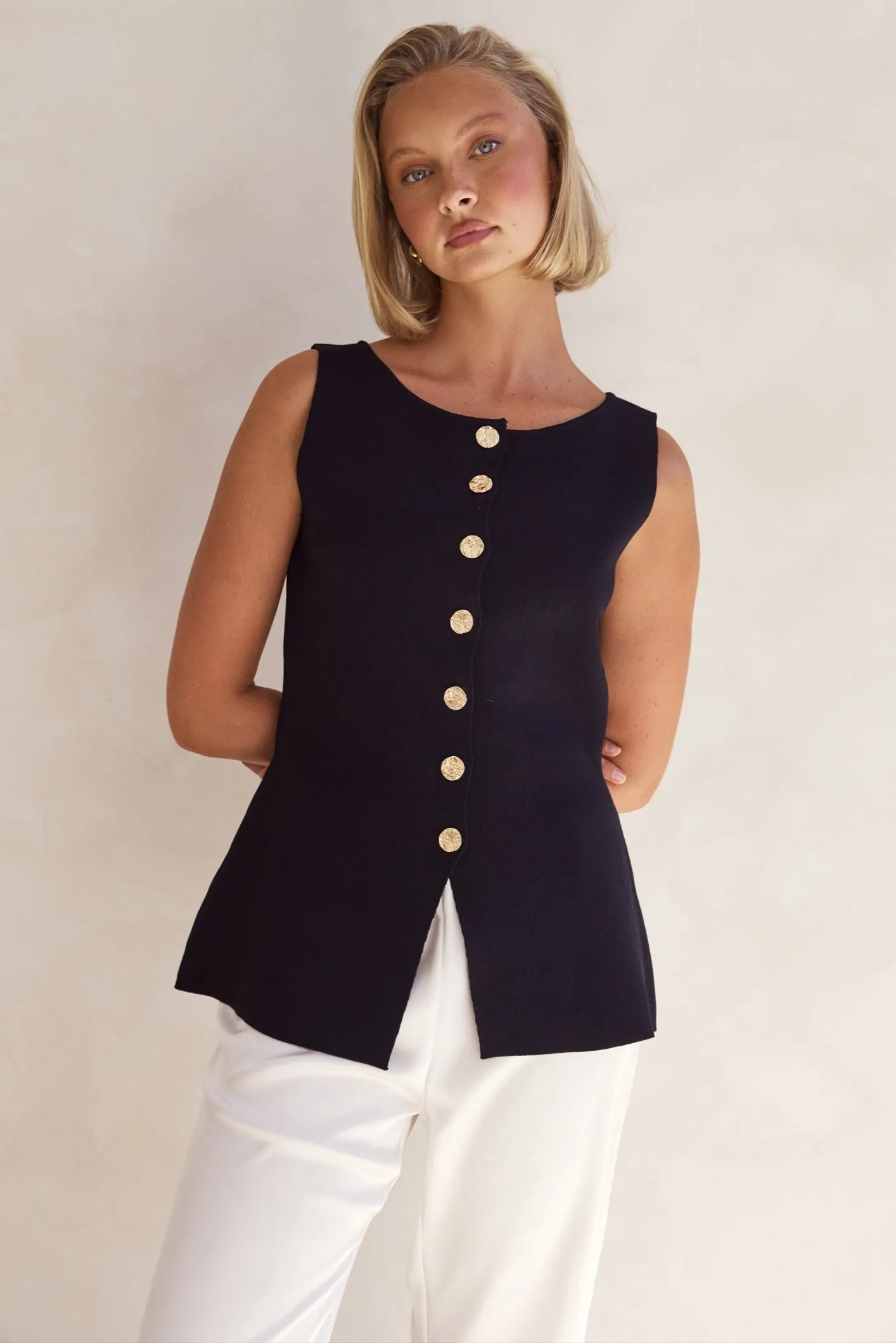 Lola Knit Vest (Black)