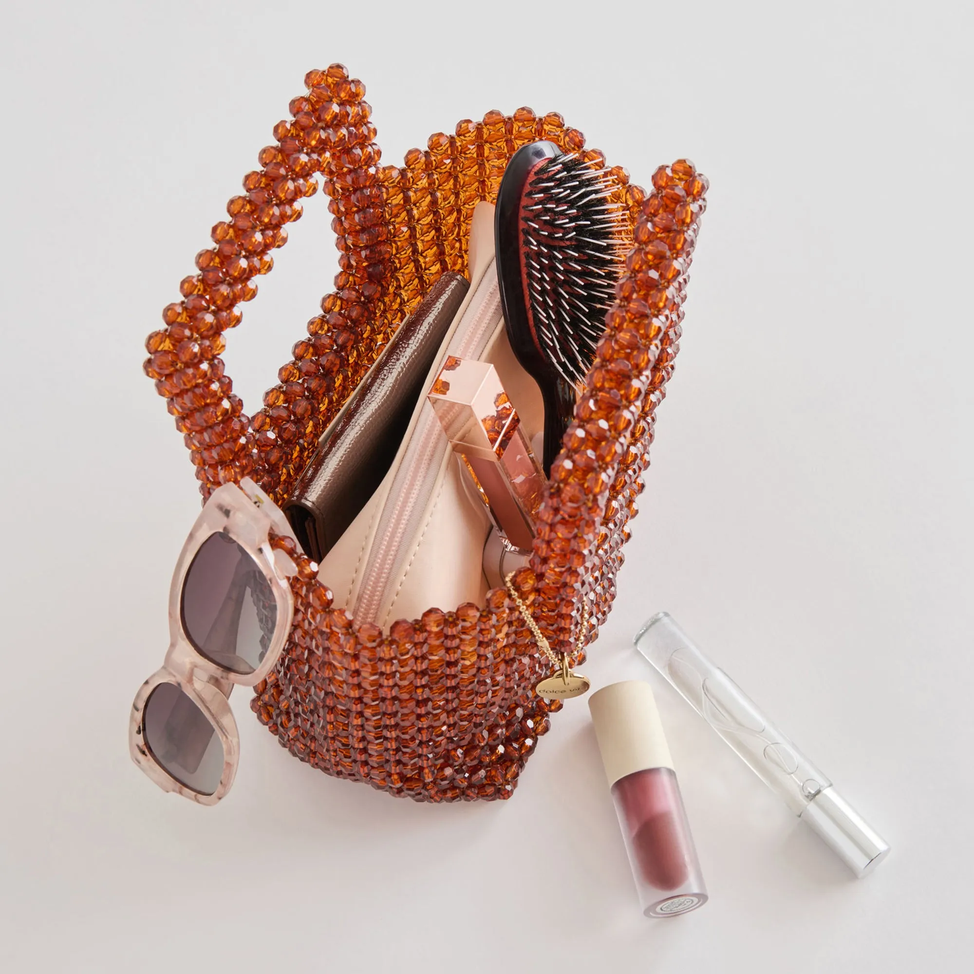 MAREL HANDBAG AMBER BEADED