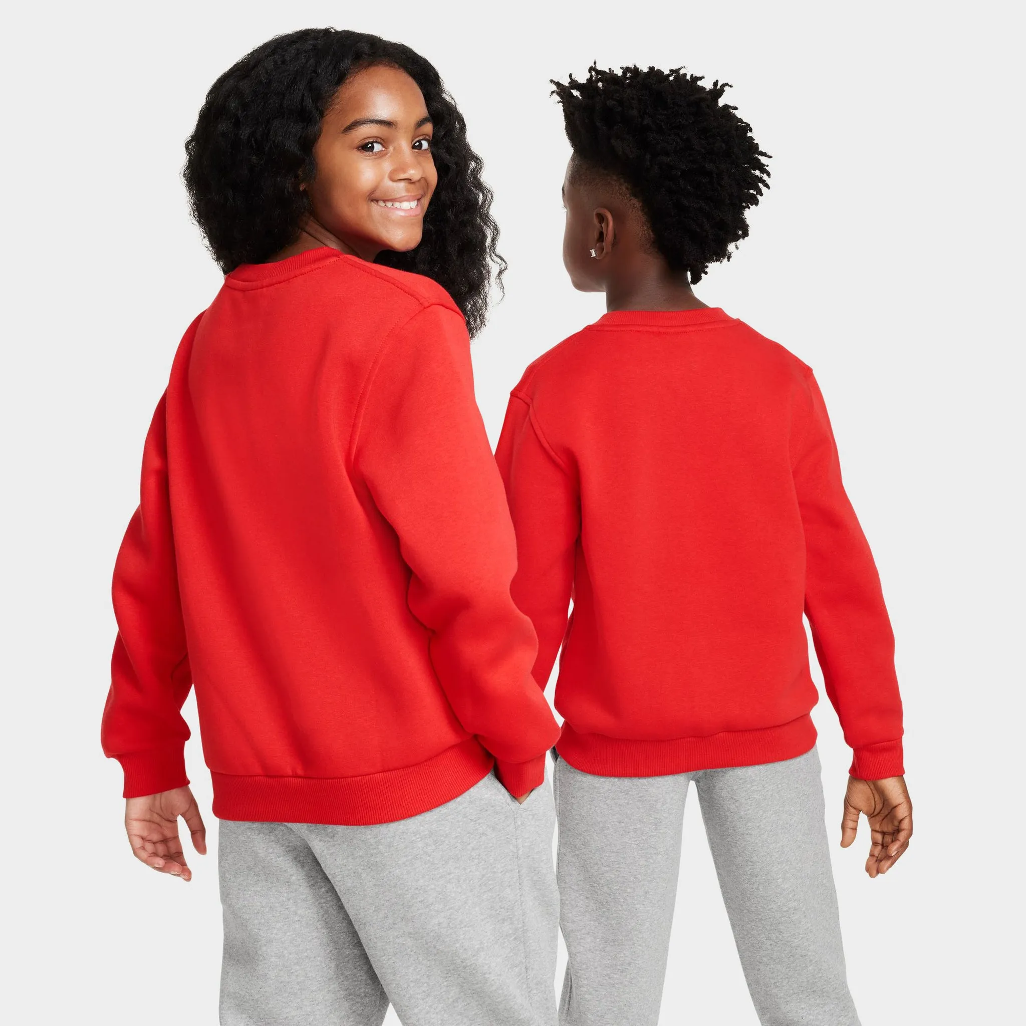 Nike Juniors' Club Fleece Crewneck / University Red