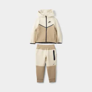 Nike Sportswear Children's Tech Fleece Full Zip Hoodie Set / Light Khaki