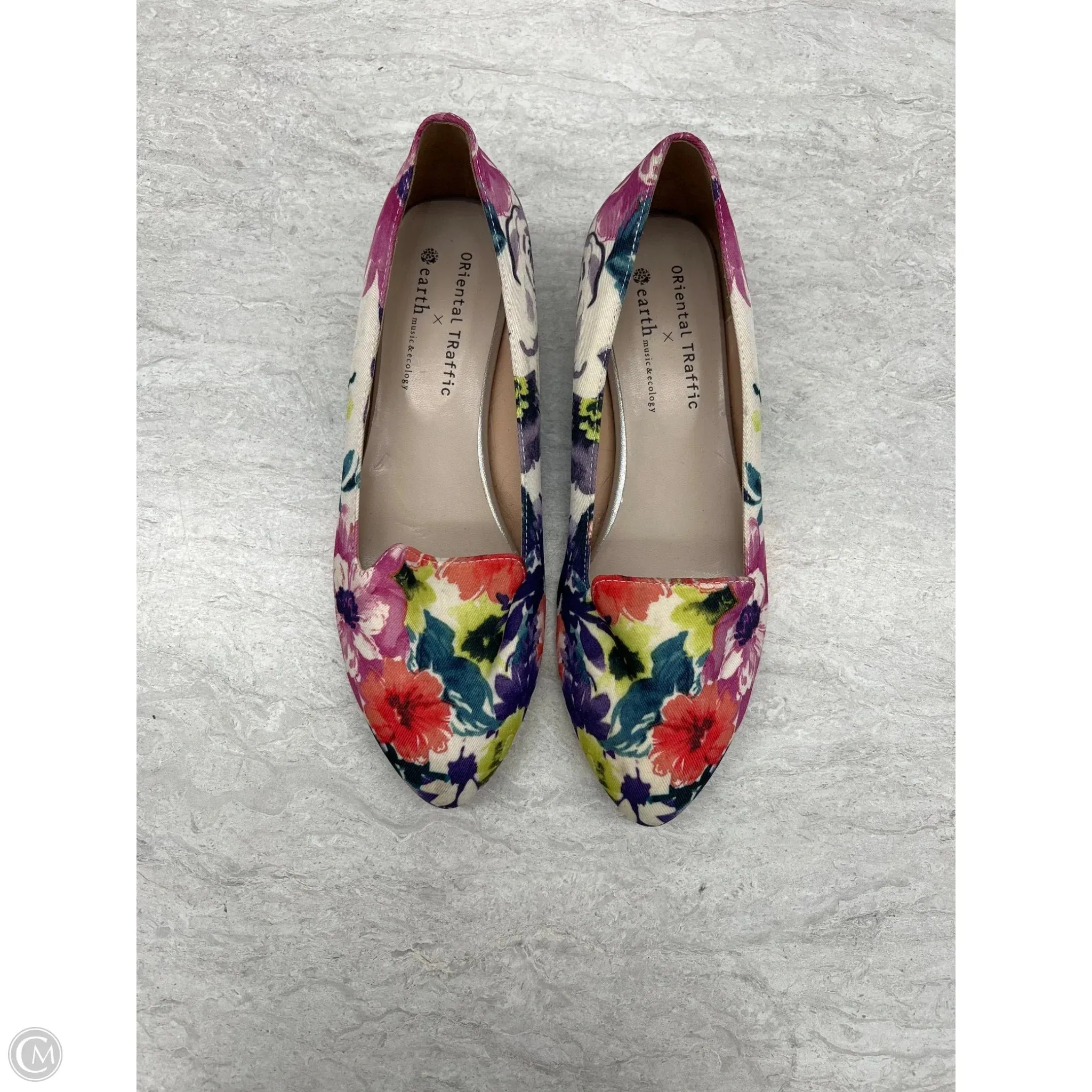 Shoes Heels Kitten By Clothes Mentor In Floral Print, Size: 7.5