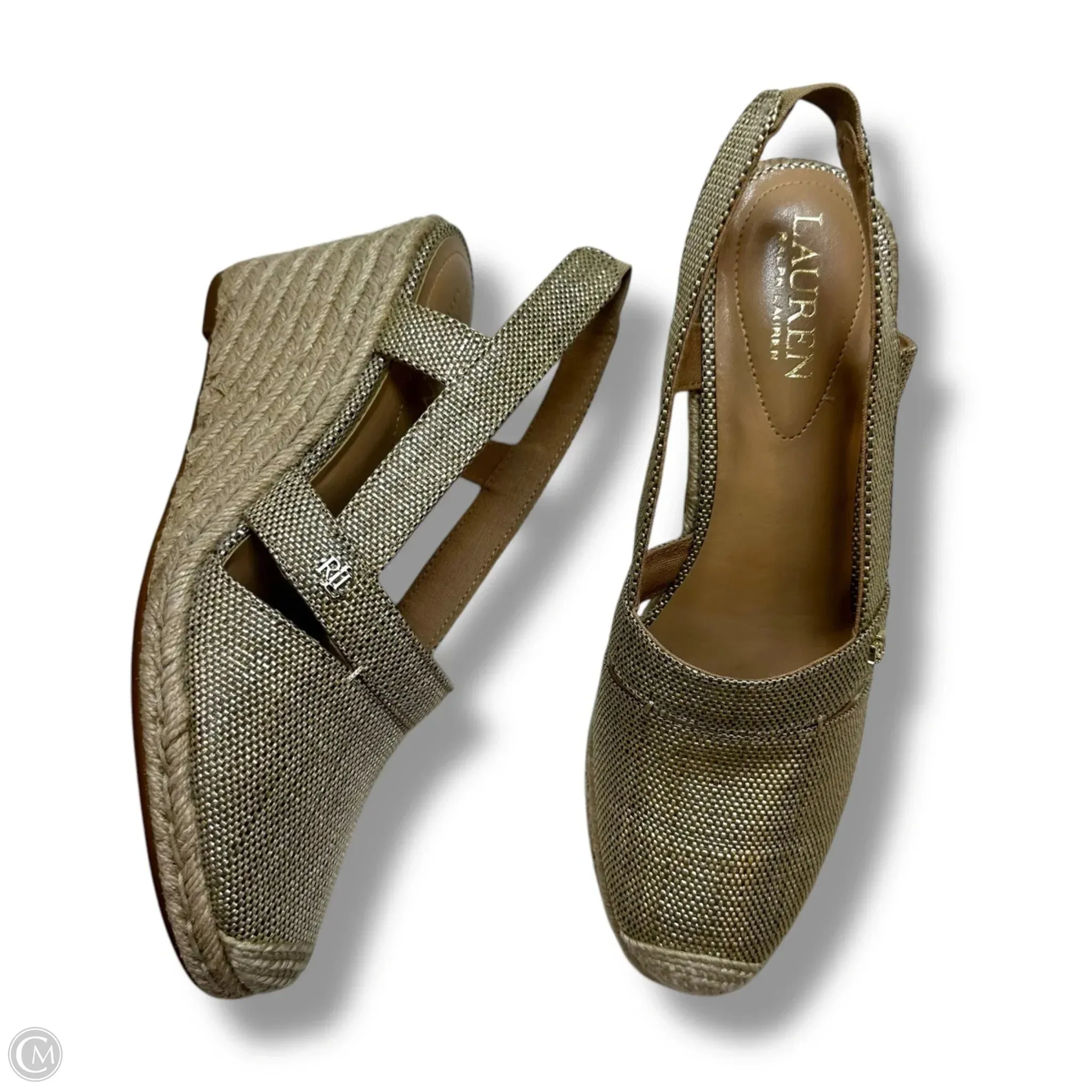 Shoes Heels Wedge By Ralph Lauren In Tan, Size: 8