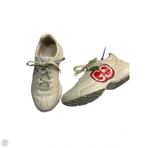 Shoes Luxury Designer By Gucci In Cream, Size: 7.5