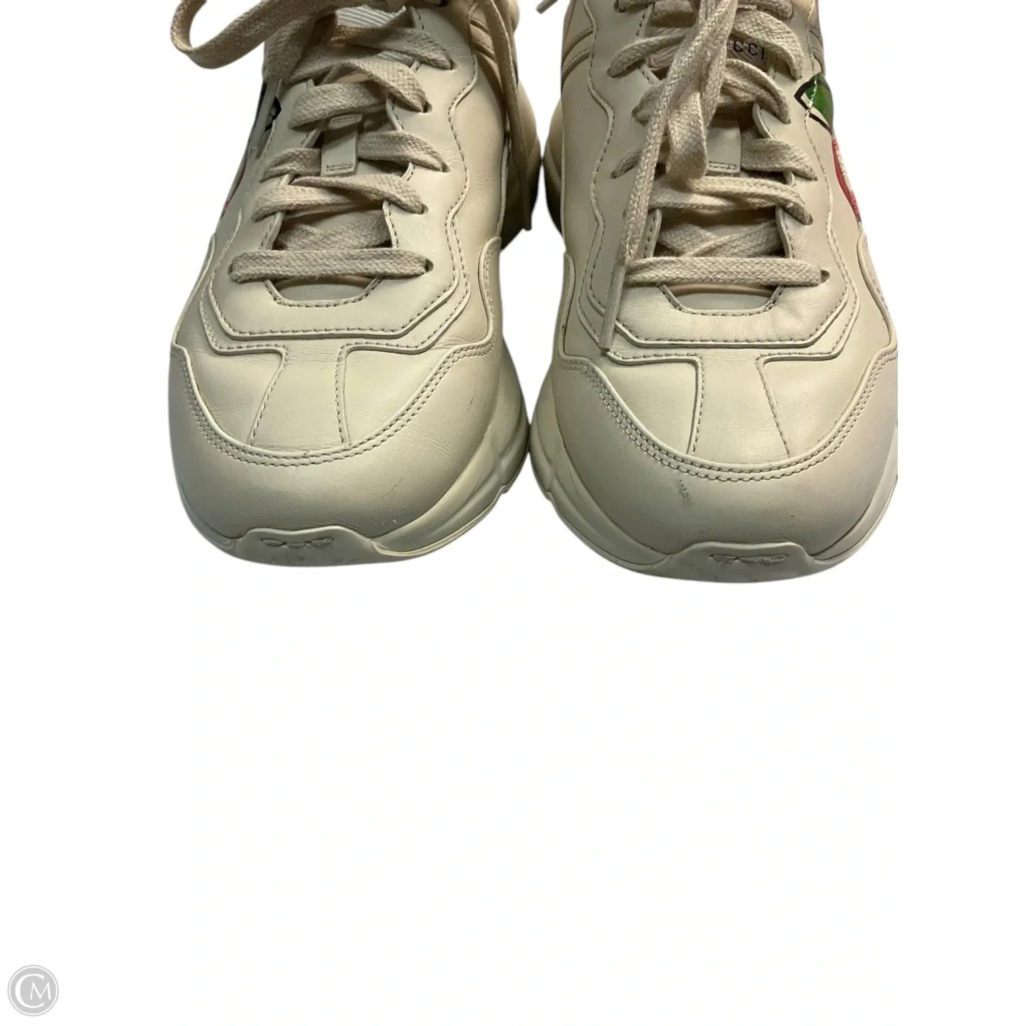 Shoes Luxury Designer By Gucci In Cream, Size: 7.5