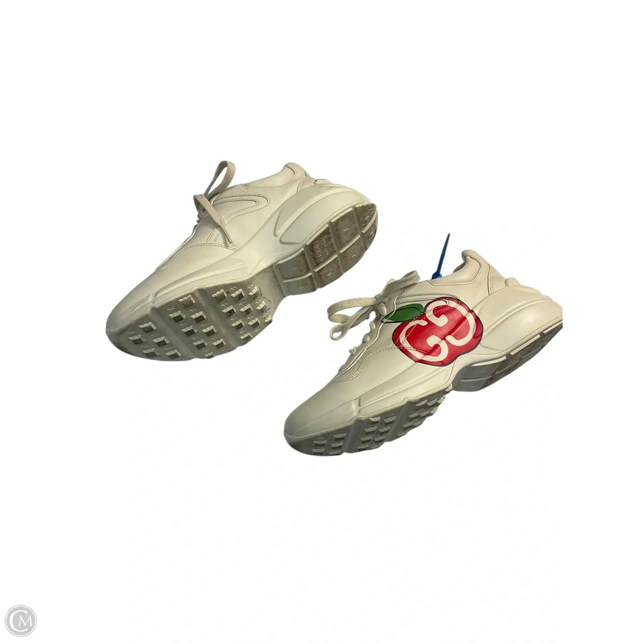 Shoes Luxury Designer By Gucci In Cream, Size: 7.5