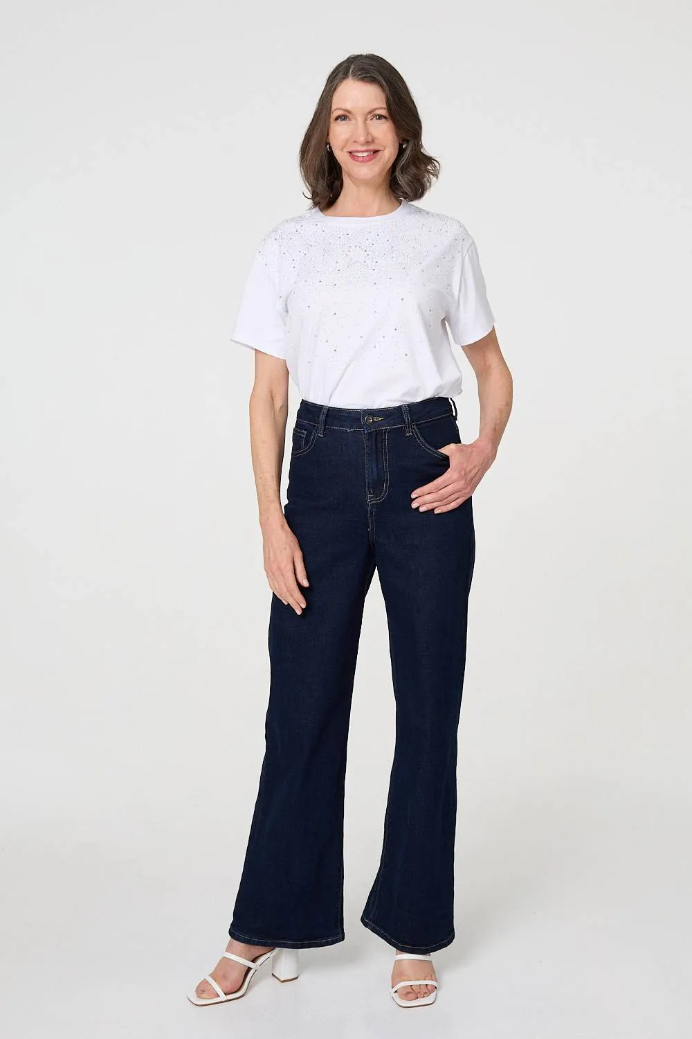 Sparkly Star Print Short Sleeve T-Shirt