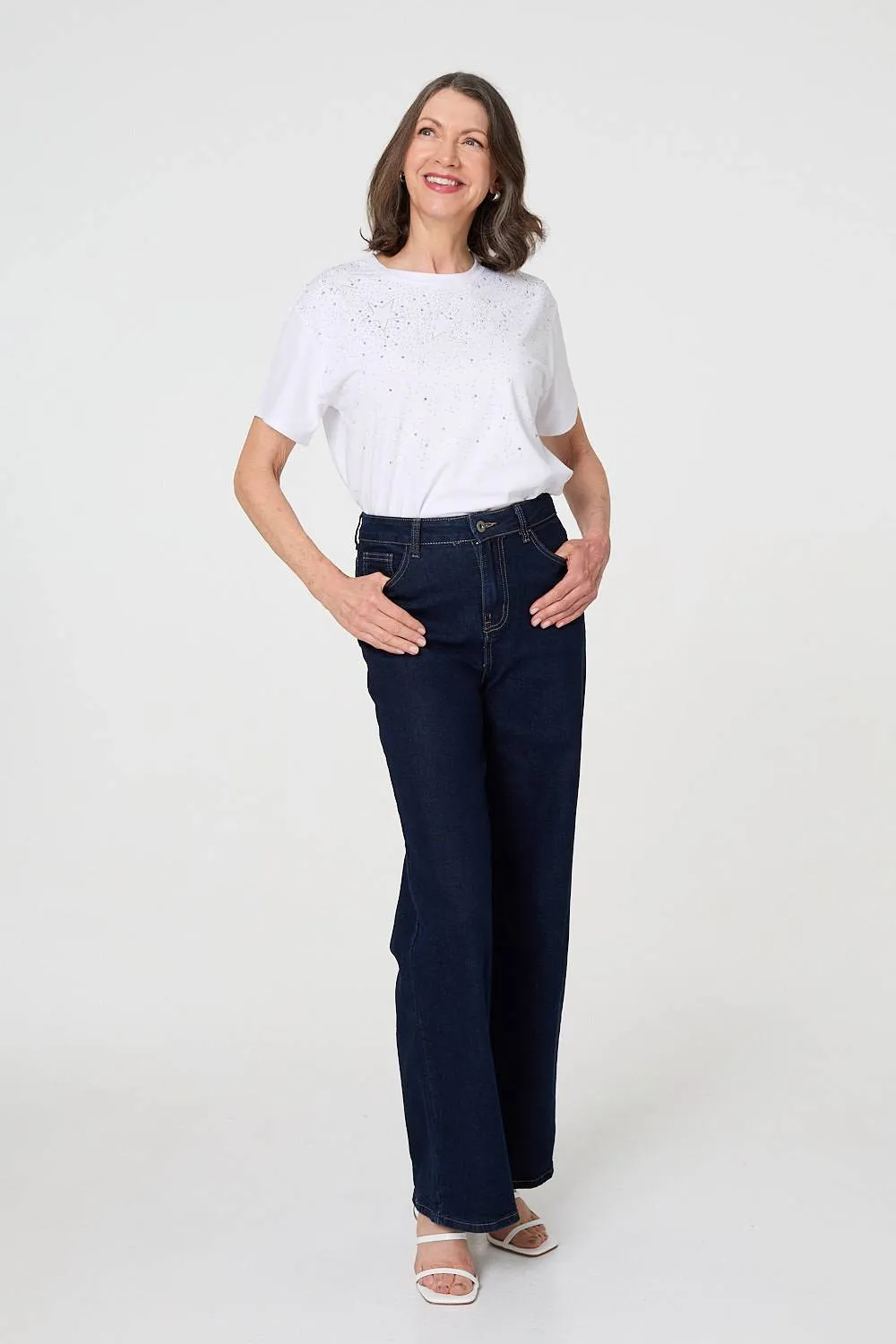 Sparkly Star Print Short Sleeve T-Shirt