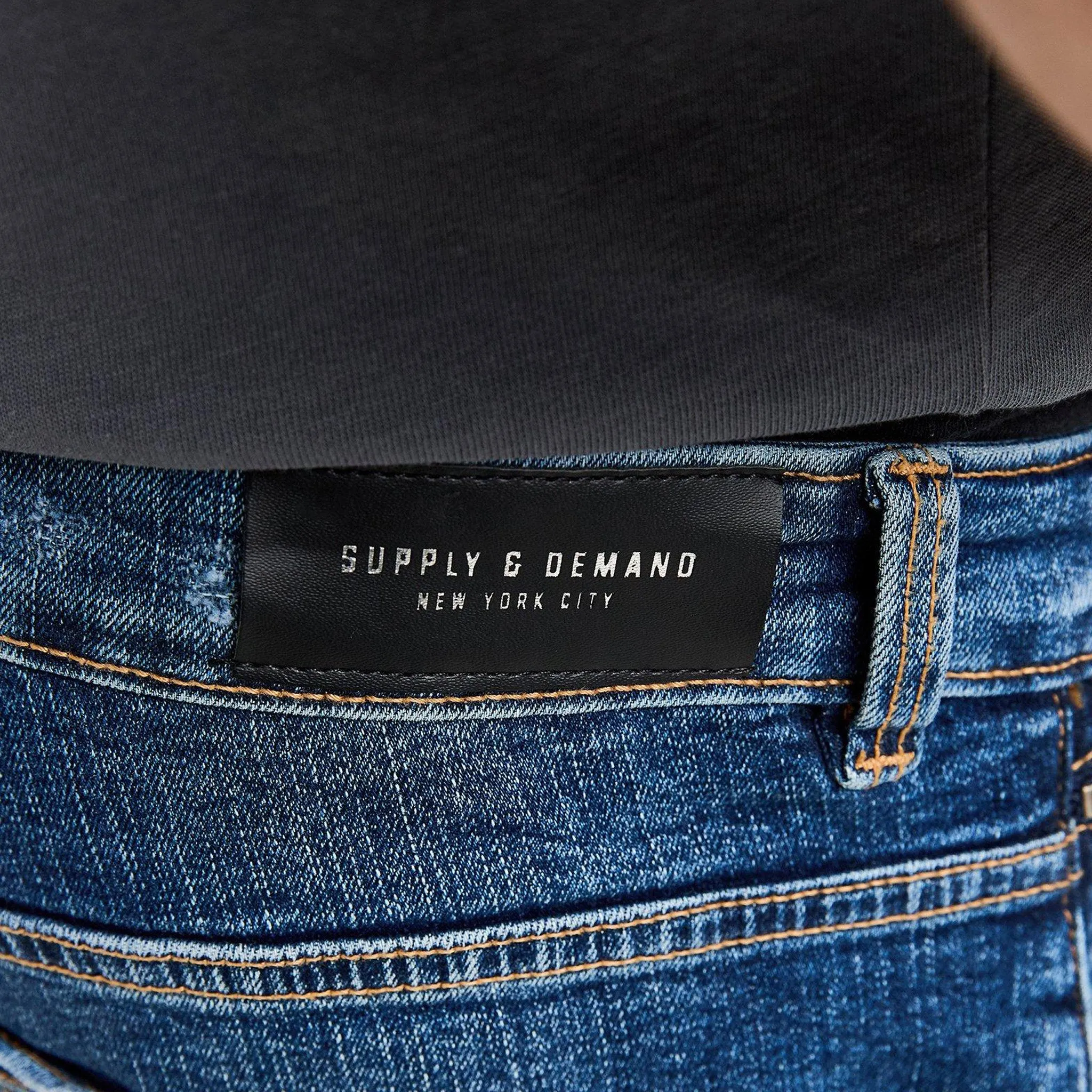 Supply & Demand Scoot Denim Shorts / Mid Blue Wash