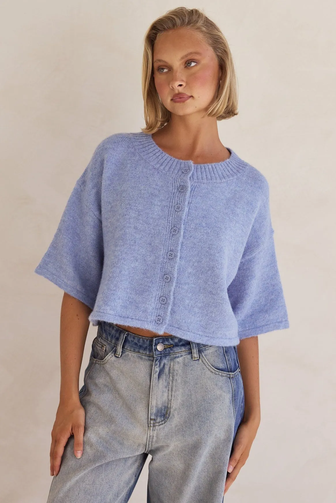 Tammy Knit Cardigan (Blue)