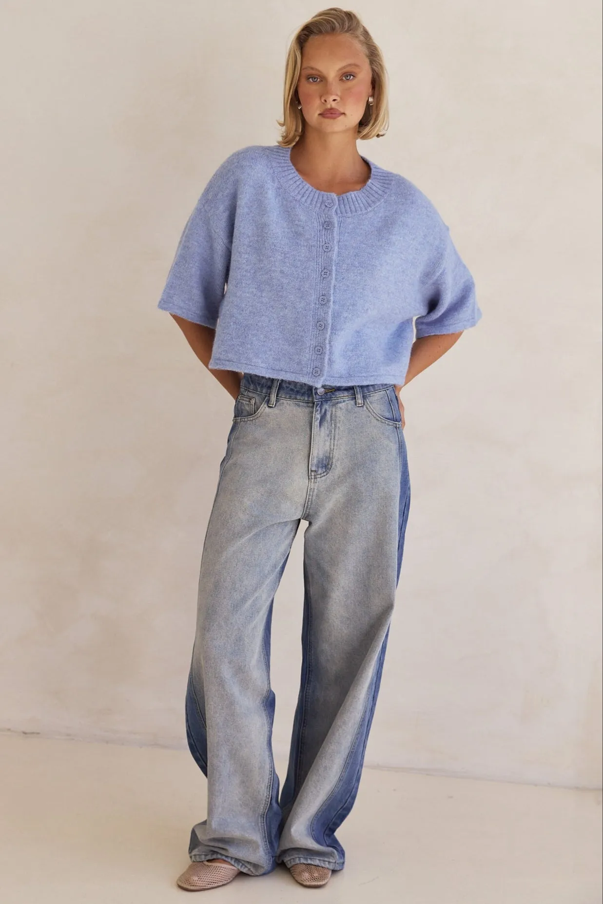Tammy Knit Cardigan (Blue)