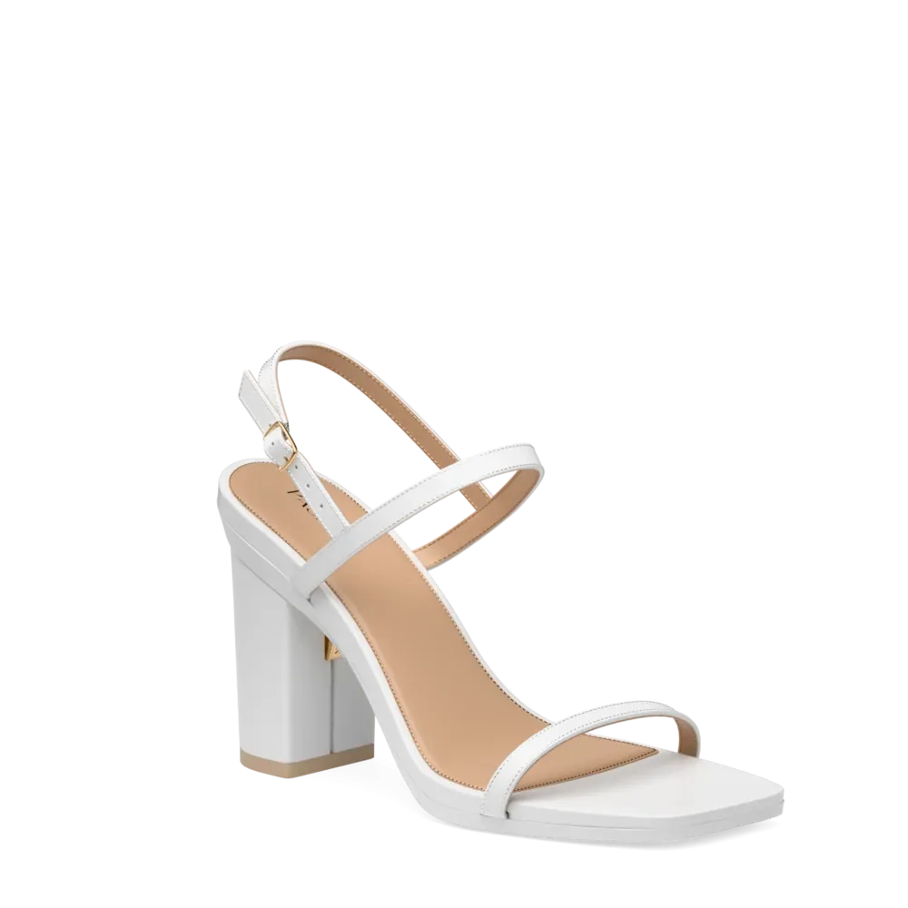 The Miranda - White Leather 4 Block