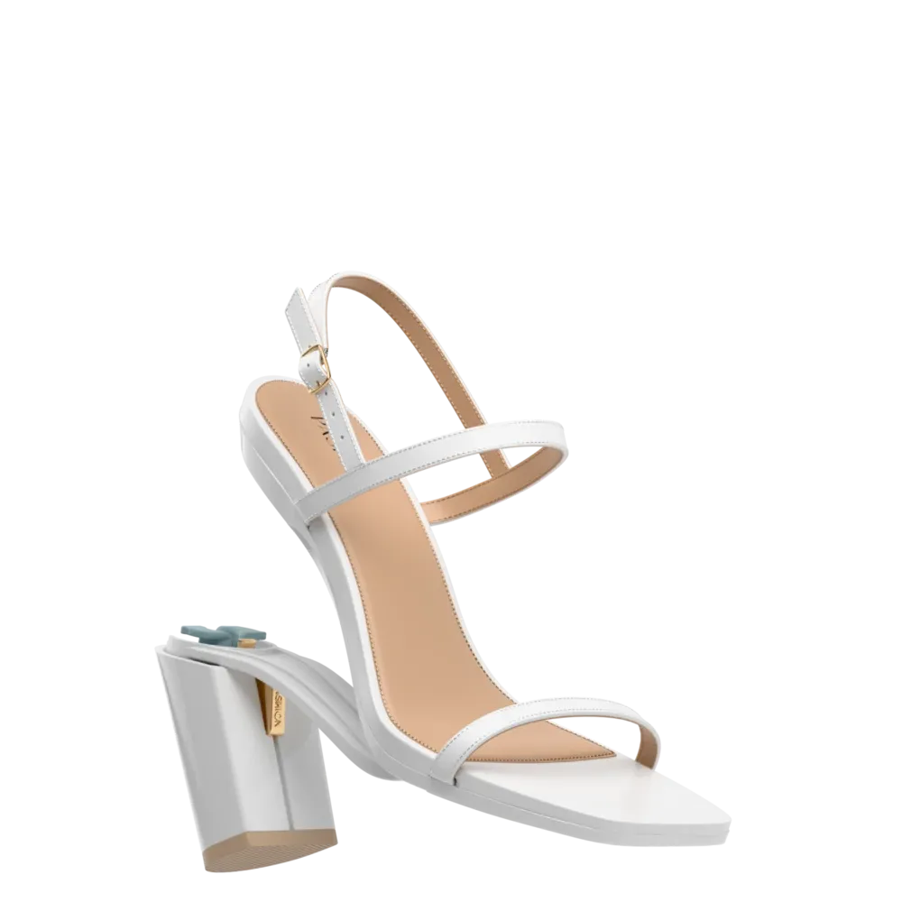 The Miranda - White Leather 4 Block