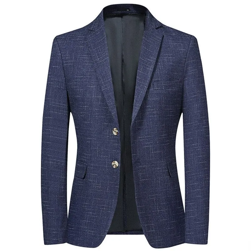 West Louis™ Single-Breasted Plaid Business Casual Blazer