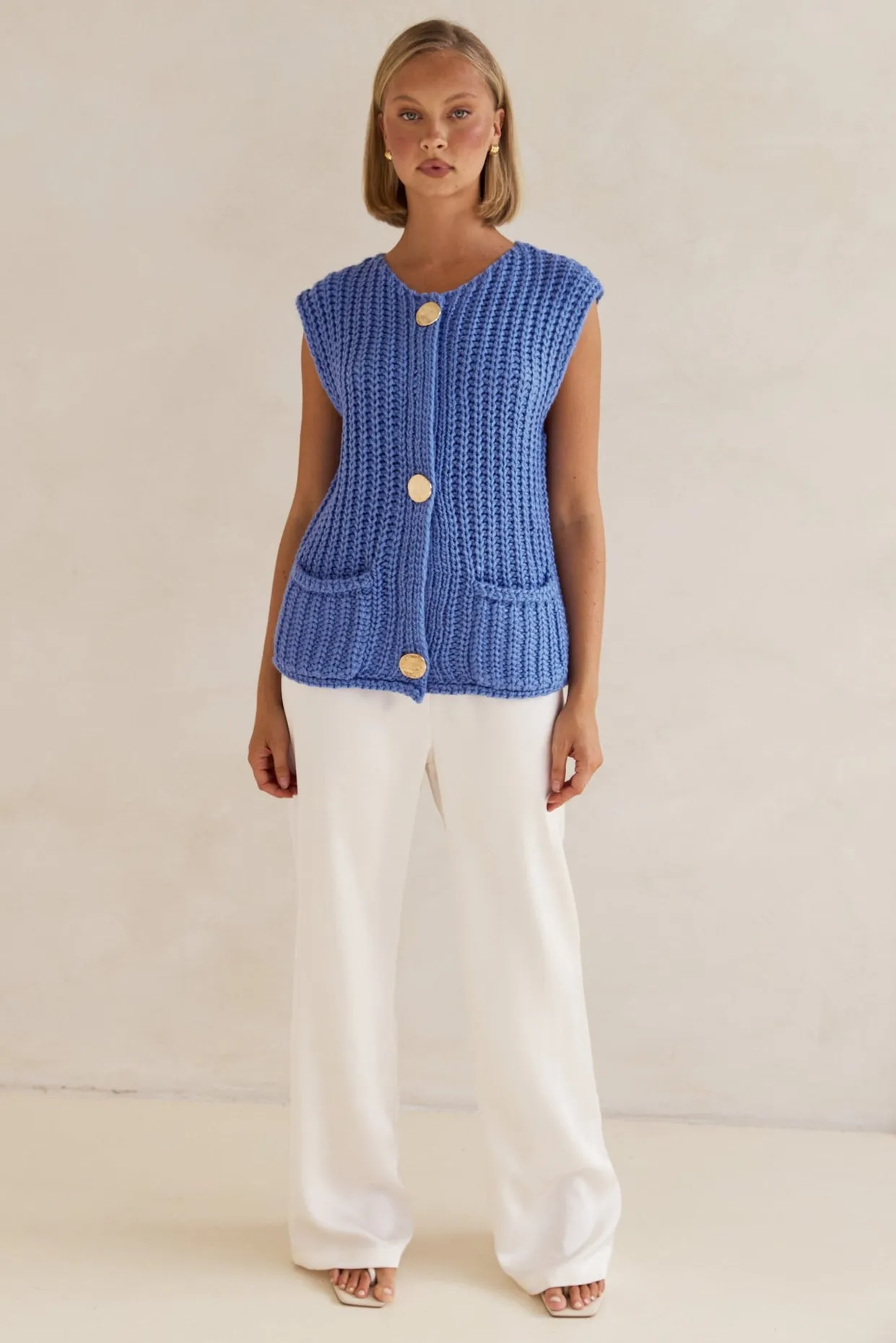Zarlie Knit Vest (Blue)