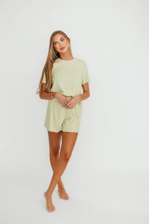 Zuri Ribbed Relaxed Shorts in Melon